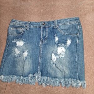 Rue21 Blue Distressed Mini Skirt